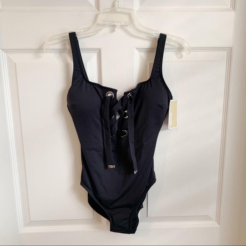 Michael Kors lace-up One Piece Swimsuit